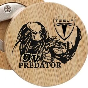 Predator Tesla coaster bottle opener